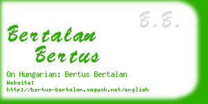 bertalan bertus business card